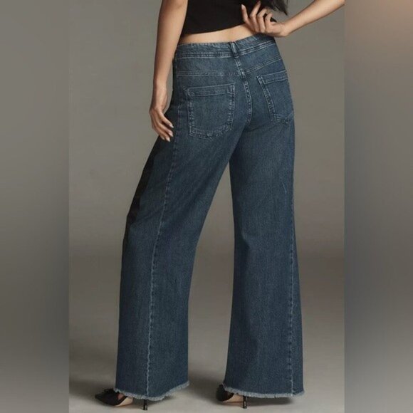 NWT Size 33 Tall (Waist 20.25") - The Adi Tuxedo Mid-Rise Flare Jeans by Pilcro - Picture 5 of 16